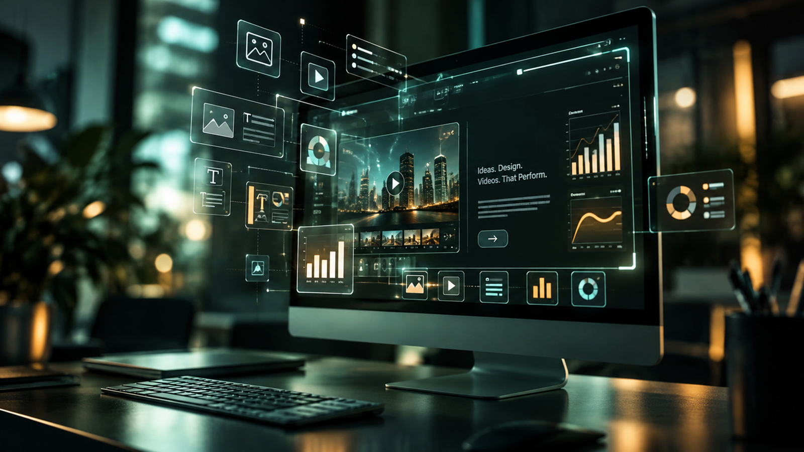 Website design dashboard showing layout, content and performance analytics for a Dubai business site
